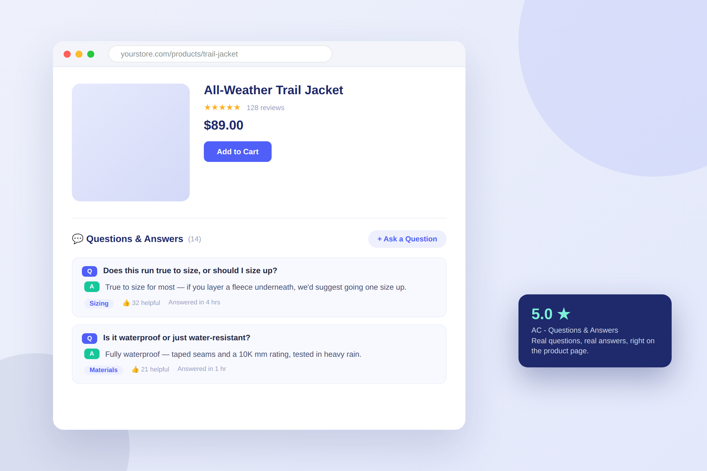 AC ‑ Questions & Answers for Shopify