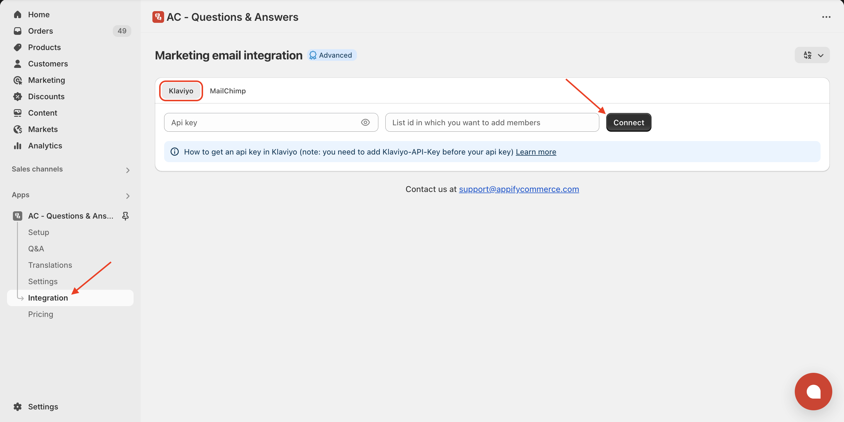 Setup mailchimp 2