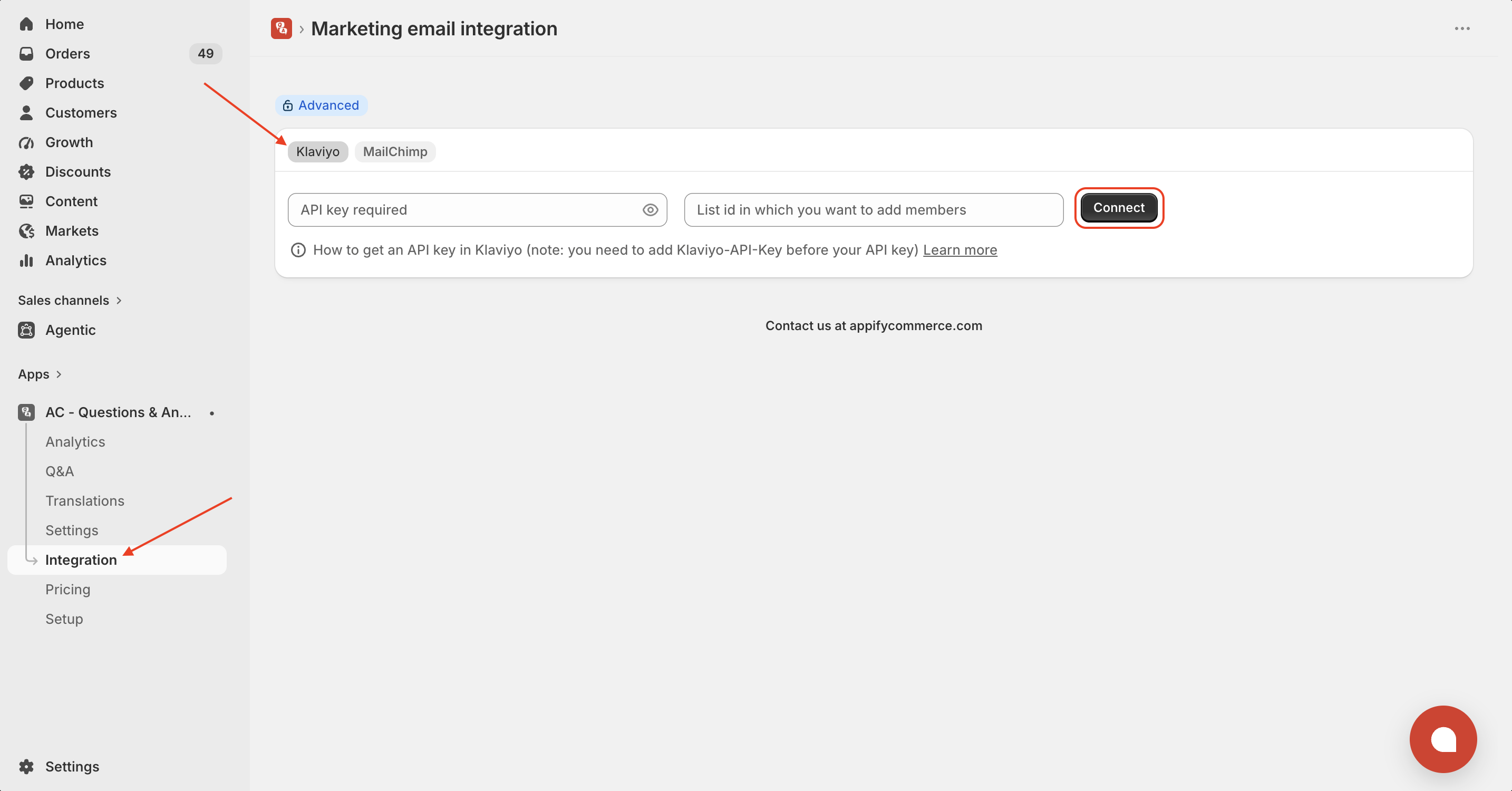 Setup mailchimp 2