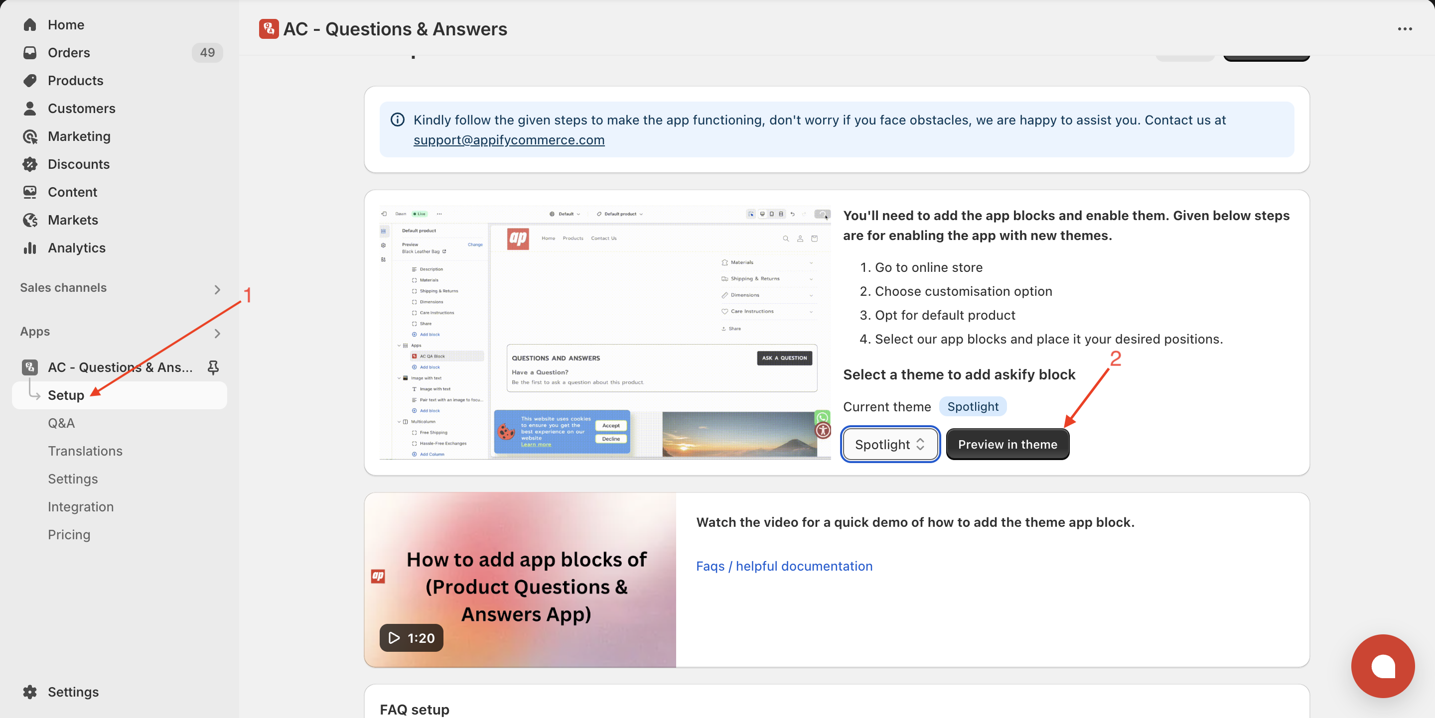 Add the QA Block to Your Theme
