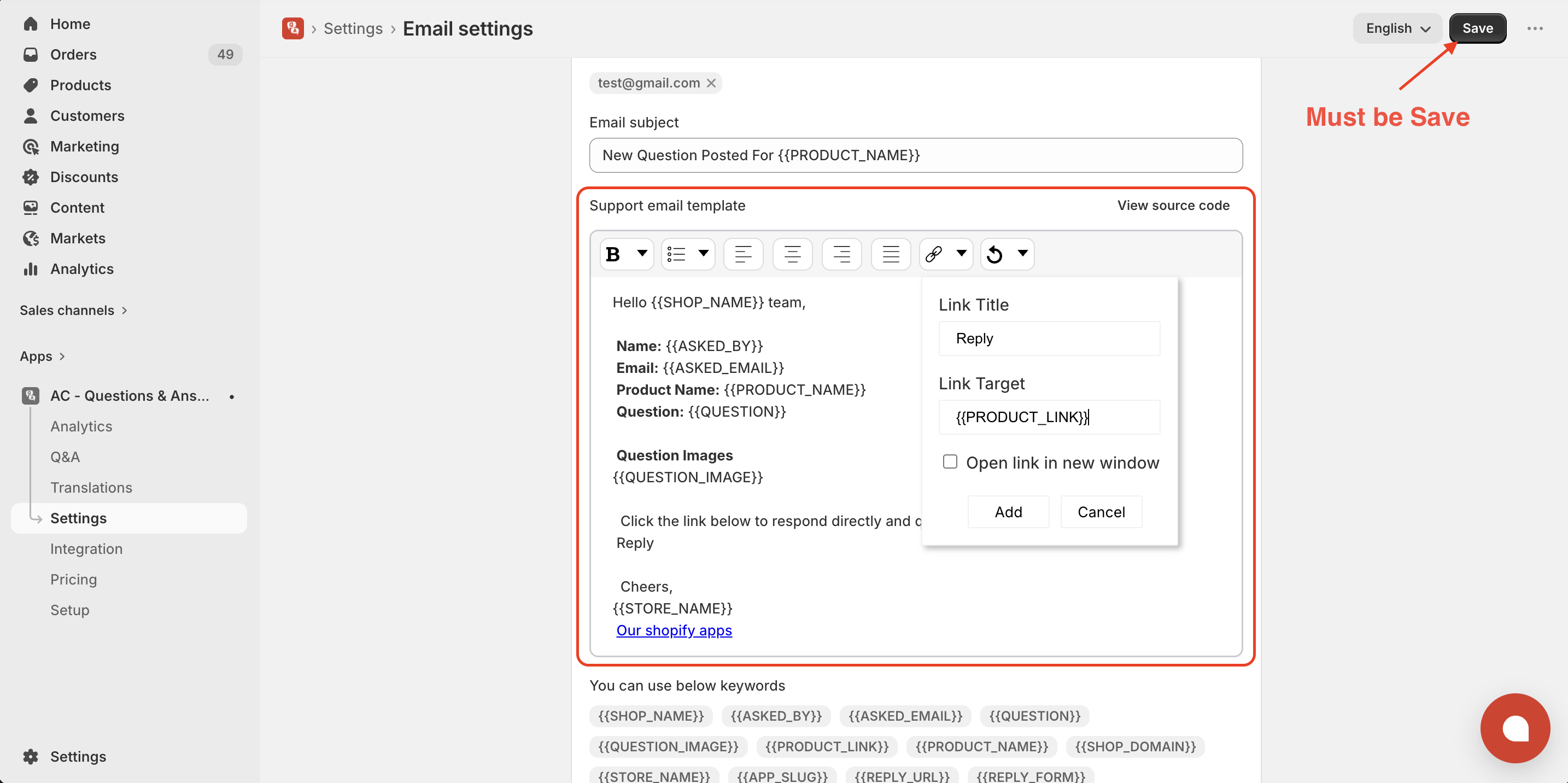Single question delete 1