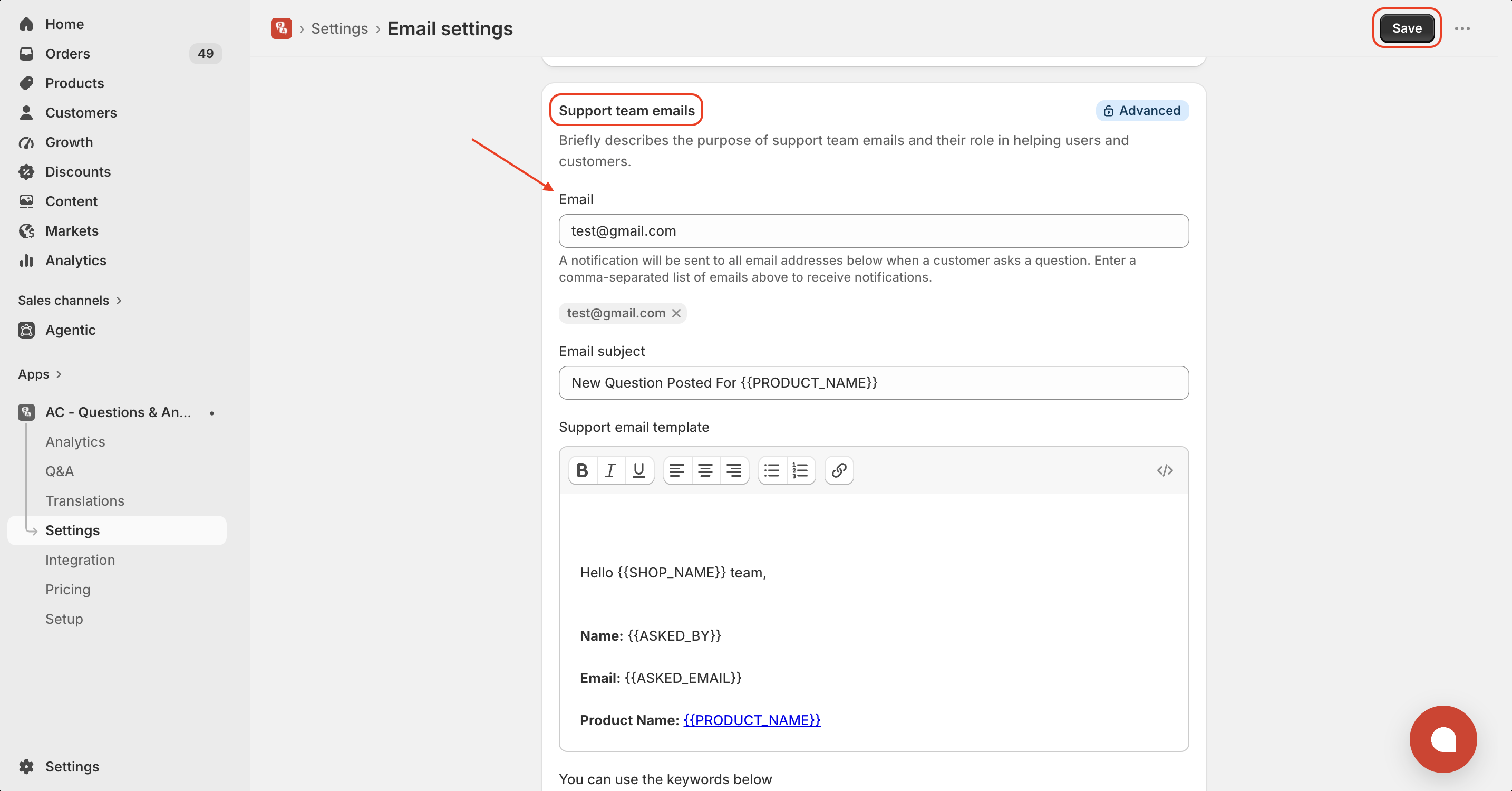 Update support team email addresses