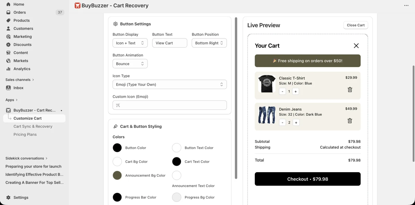 Templates page
