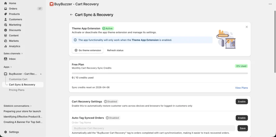 Cart Sync & Recovery