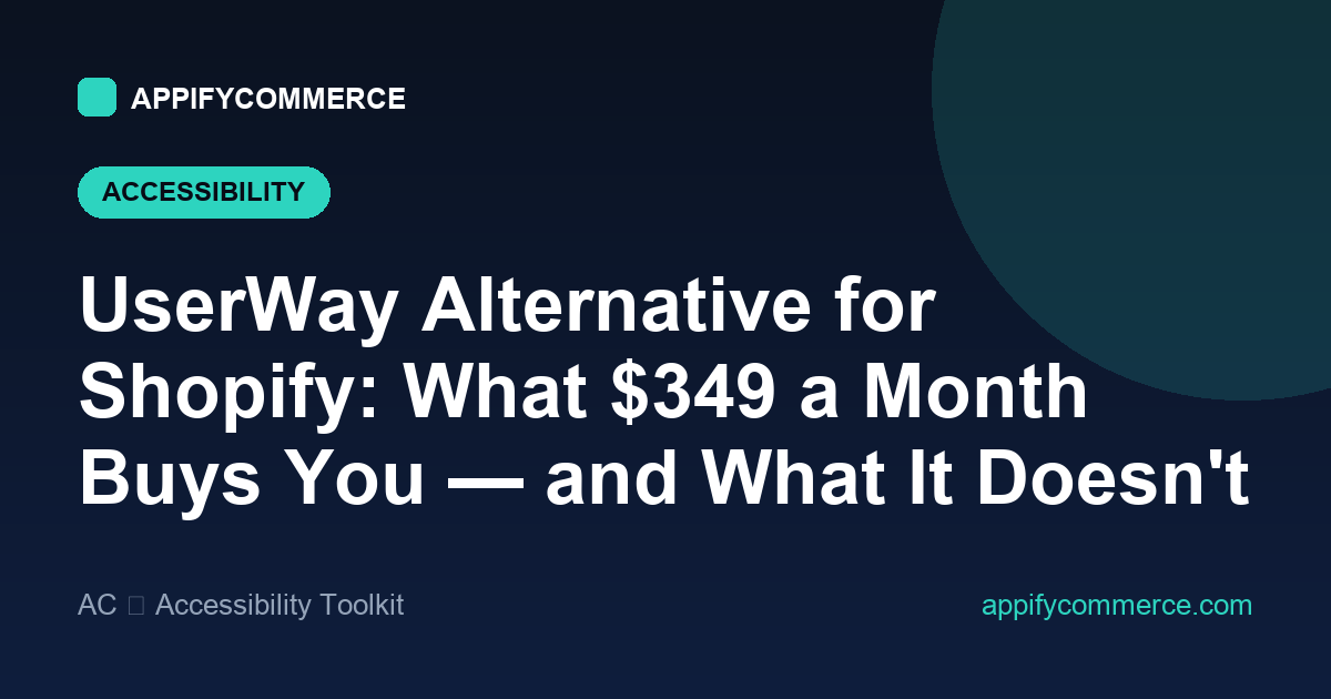 UserWay alternative for Shopify — overlay pricing vs a real audit